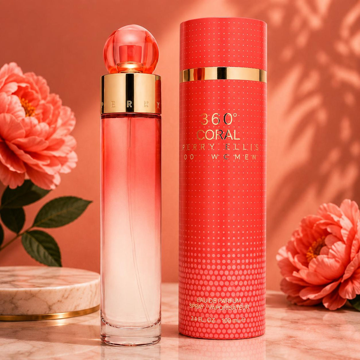 🧡 PERRY ELLIS 360 CORAL 3.4 oz women 🌸✨