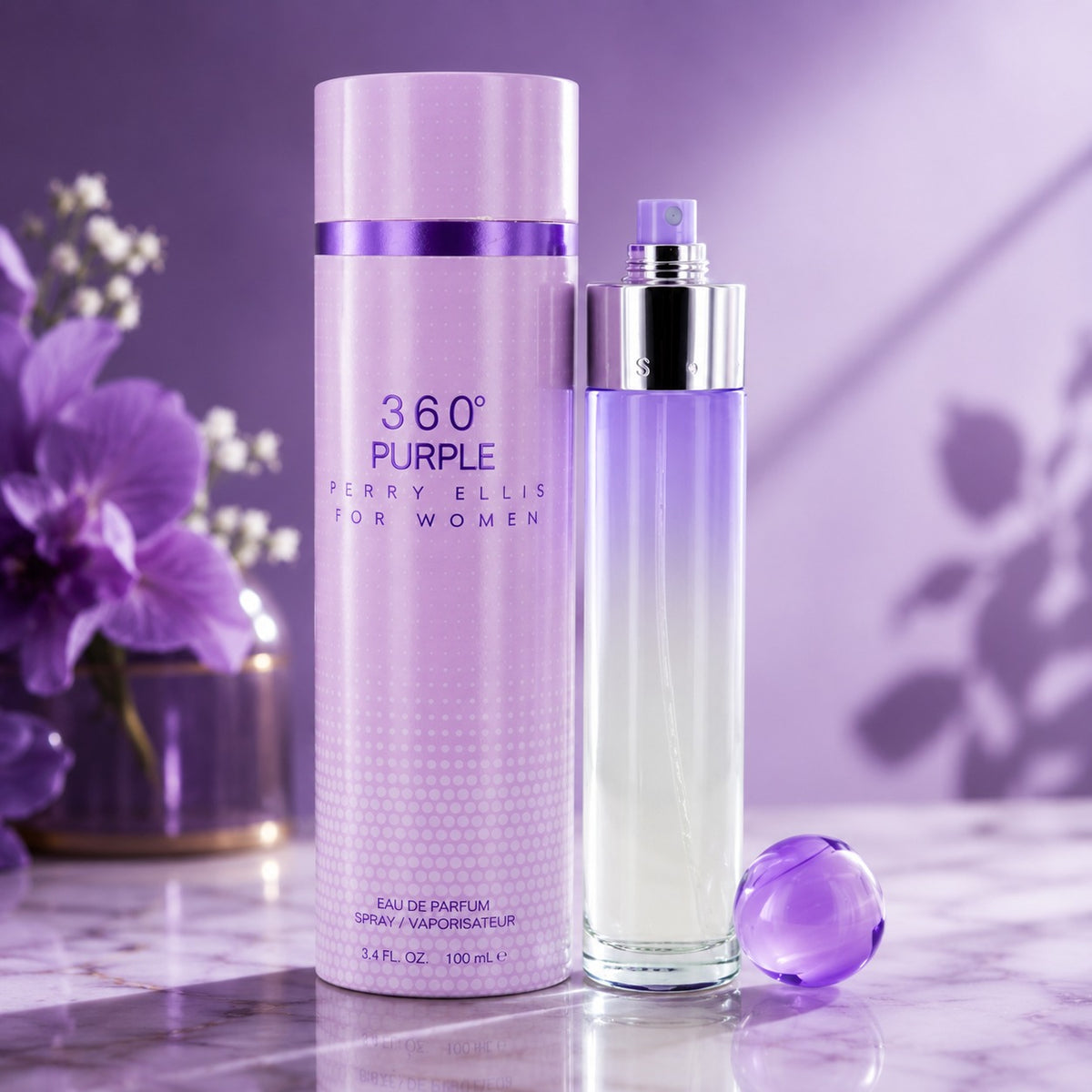 💜 PERRY ELLIS 360 PURPLE WOMEN  3.4 oz 🌸✨